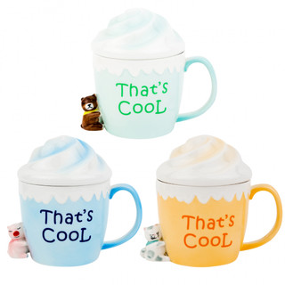 Кружка с крышкой 'Мятный десерт' в ассортименте, цена за 1 штуку