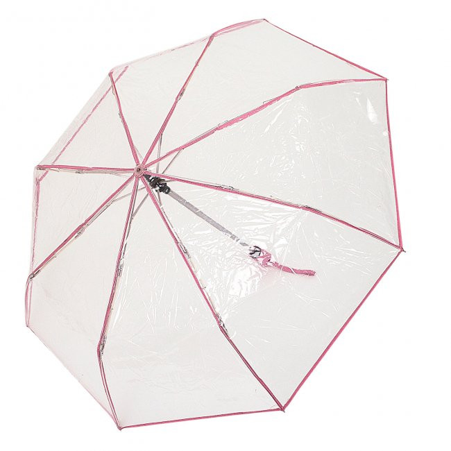 Зонт складной прозрачный (розовый), артикул KW041-000065