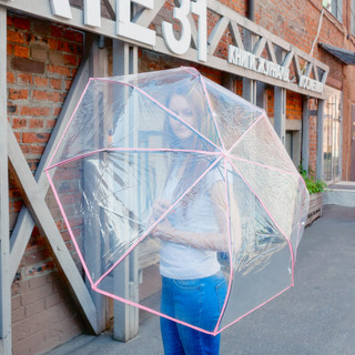 Зонт складной прозрачный (розовый), артикул KW041-000065 8