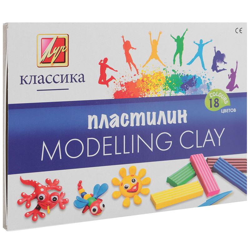 Пластилин Луч 'Классика', со стеком, 18 цветов