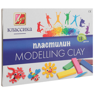 Пластилин Луч 'Классика', со стеком, 18 цветов
