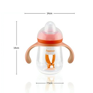 Детская бутылочка поильник пластиковая Оранжевая 260мл 4