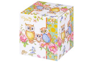 Банка для соли 'Совушки' 180 мл, бамбуковая крышка 10