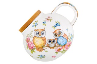 Банка для соли 'Совушки' 180 мл, бамбуковая крышка 3