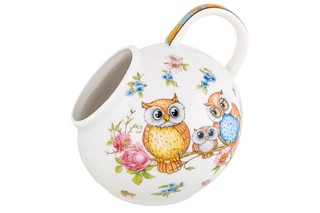 Банка для соли 'Совушки' 180 мл, бамбуковая крышка 6