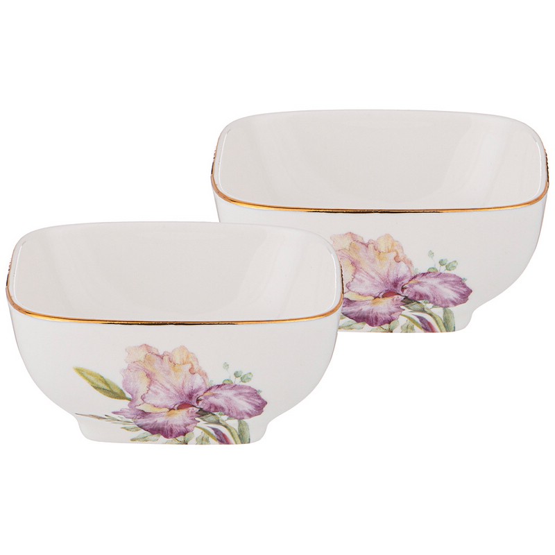 Набор салатников квадратных 'Ирисы' (Irises) из 2х шт, 8х4 см, Lefard