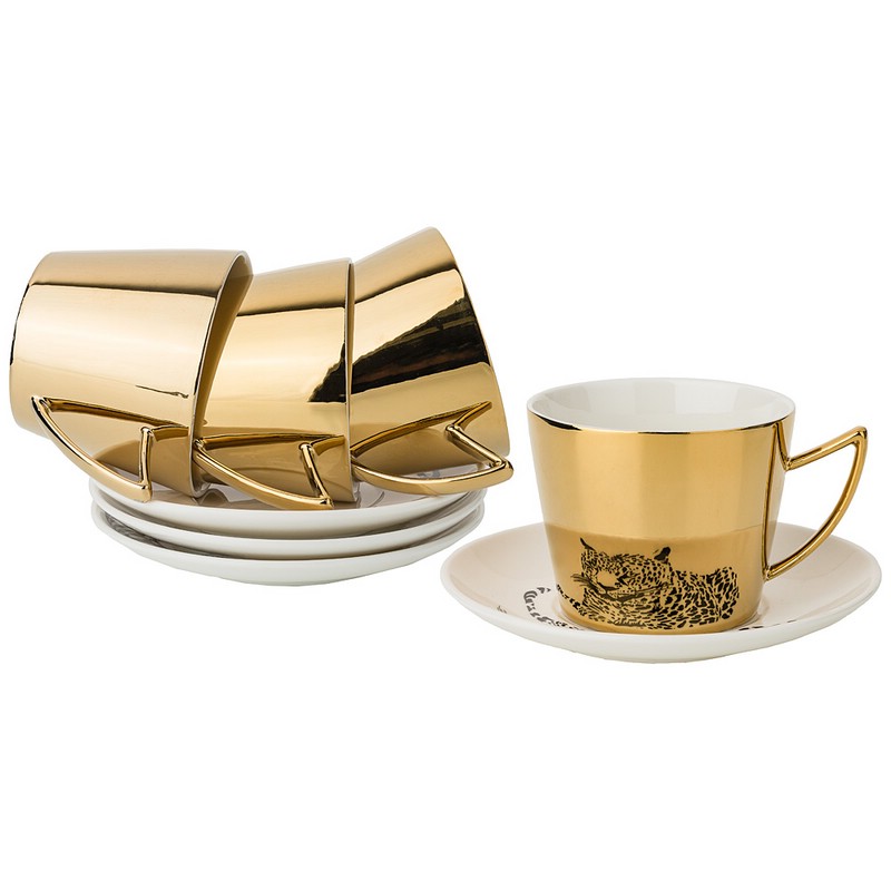 Чайный набор на 4 персоны 'Leopard' 8 предметов, 200 мл