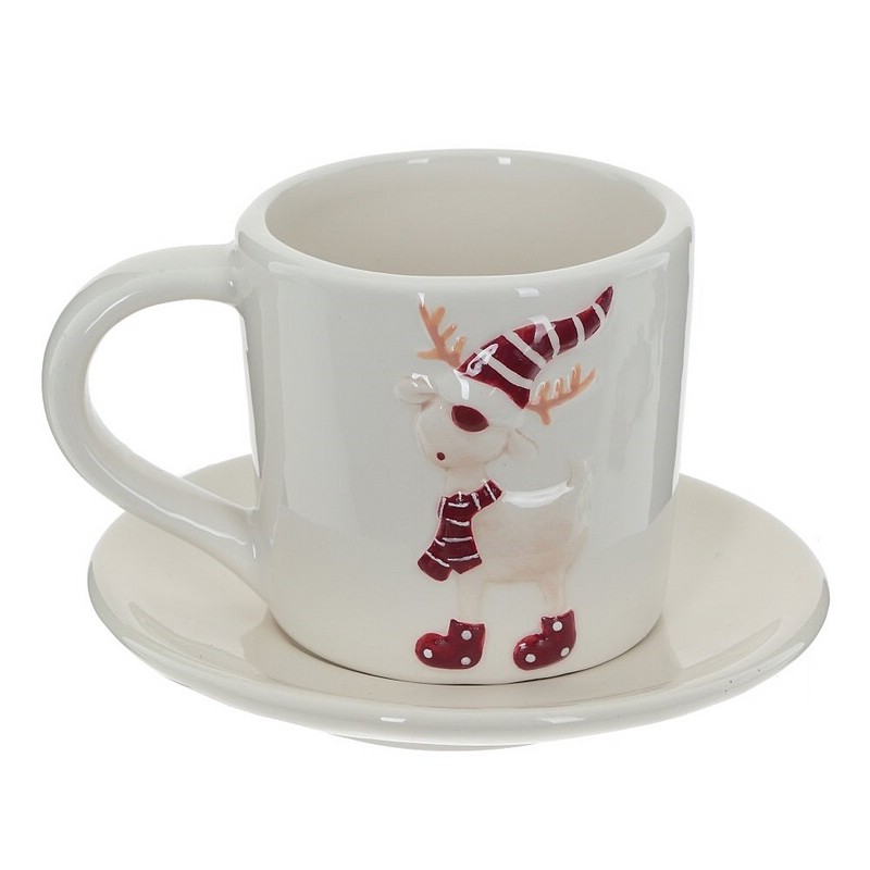 Чашка с блюдцем 'Лоси'