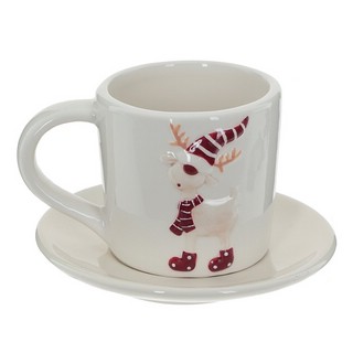 Чашка с блюдцем 'Лоси'