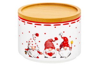 Банка для хранения 250 мл 'Весёлые гномики' дереянная крышка, силиконовый уплотнитель 1