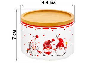 Банка для хранения 250 мл 'Весёлые гномики' дереянная крышка, силиконовый уплотнитель 2