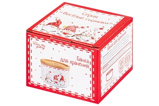 Банка для хранения 250 мл 'Весёлые гномики' дереянная крышка, силиконовый уплотнитель 5