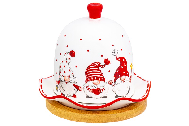 Подставка под лимон 'Весёлые гномики' на деревянной подставке, 12 см