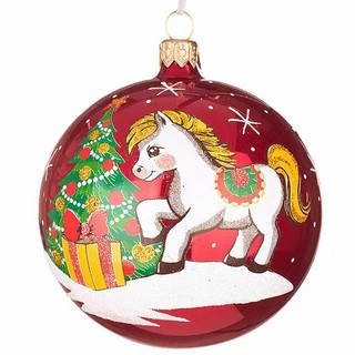 Шар 'Зодиак' (лошадка) в ассортименте, 8.5 см, стекло, артику...