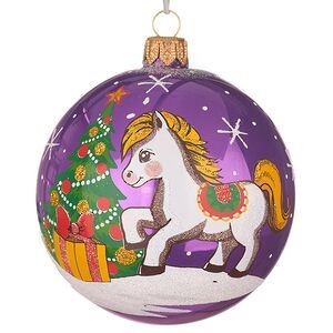 Шар 'Зодиак' (лошадка) в ассортименте, 8.5 см, стекло, артикул С 206 3