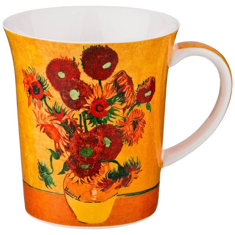 Кружка 'Подсолнухи' (Ван Гог) 420 мл, фарфор