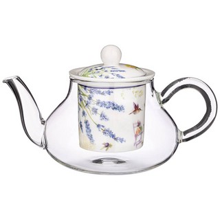 Чайник стеклянный 'Прованс.Лимоны' с фарфоровым ситом, 500 мл (лаванда) 1