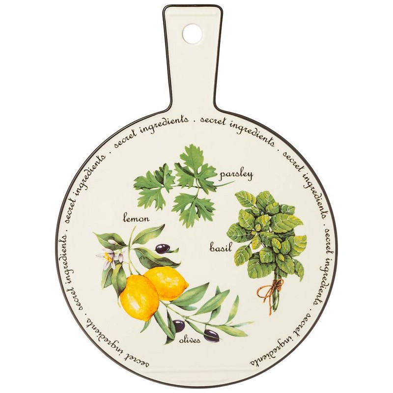 Доска сервировочная 'Секретные ингредиенты' с ручкой, 35*26 см