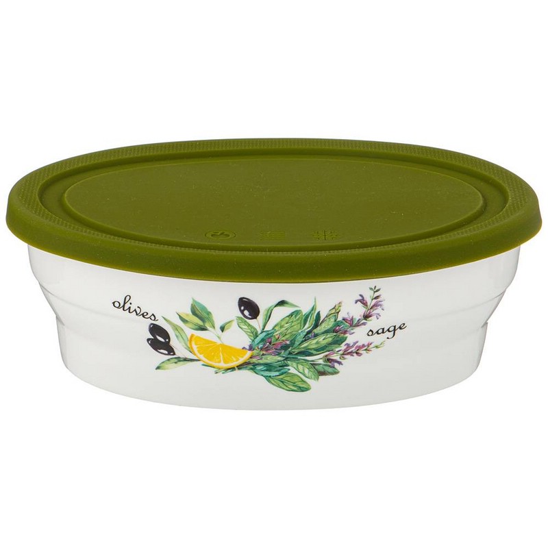 Салатник овальный 'Секретные ингредиенты' 17.5х13х6 см, с пластиковой крышкой