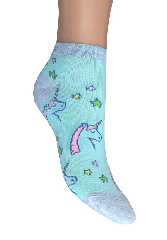 Носки женские укороченные с компьютерным рисунком 