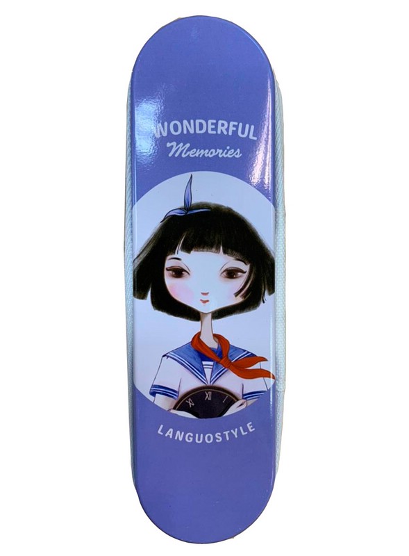 Пенал 'Anime Girls' сиреневый, на молнии, металл+ткань