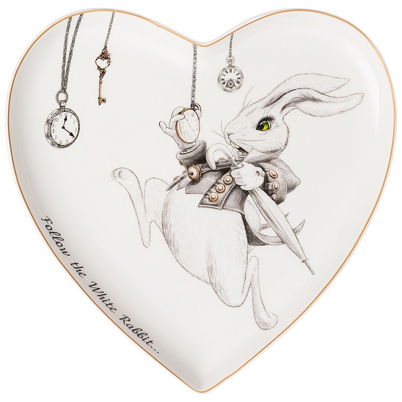 Тарелка-сердце 'Wonderland' 21 см (кролик)