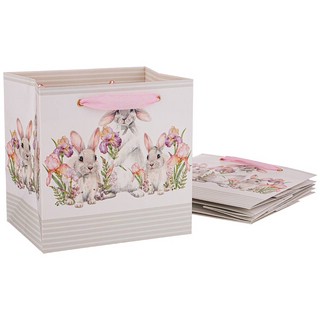 Бумажный пакет 'Ирисы' (Irises) Зайцы 20x20x15 см, Lefard