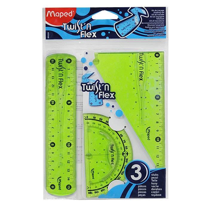 Геометрический набор Maped 'Twist'n Flex', цвет: зеленый, 3 предмета