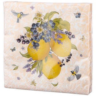 Салфетки бумажные 'Лимоны' 33х33 см, 2 слоя, 20 шт. 1