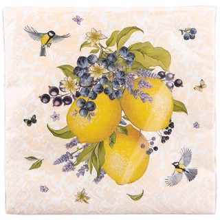 Салфетки бумажные 'Лимоны' 33х33 см, 2 слоя, 20 шт. 2