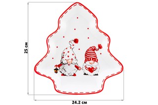 Блюдо-ёлка 'Весёлые гномики' 25*24,2*2,8 см 2