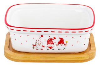 Паштетница 'Веселые гномики' 330 мл, стеклянная крышка, деревянная подставка 5