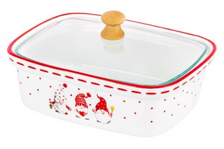 Паштетница 'Веселые гномики' 330 мл, стеклянная крышка, деревянная подставка 8