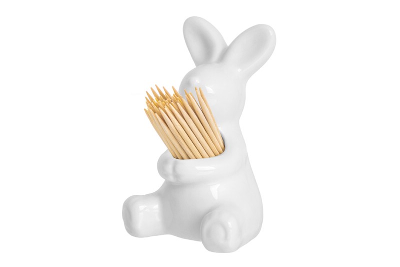 Вазочка п/зубочистки 4,5*5*8 см 'Зайчик белый' 