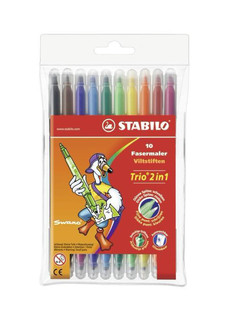 Фломастеры 10 цветов 'Trio 2 in 1' 2