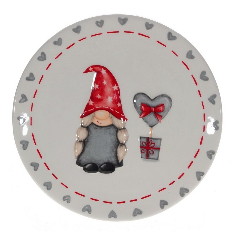 Тарелка 'Гном с подарком'