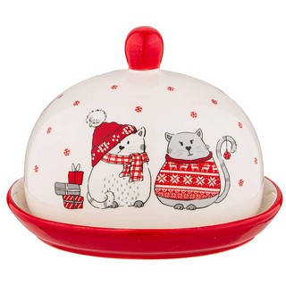 Масленка/сырница 'Christmas Cat' 16х13х11 см