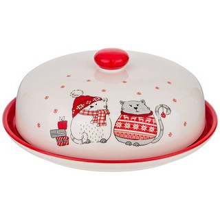 Блюдо для блинов 'Christmas Cat' 23х10 см 1