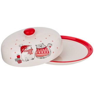 Блюдо для блинов 'Christmas Cat' 23х10 см 3