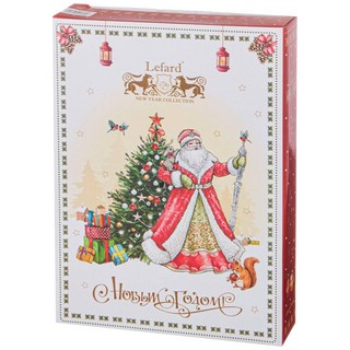 Блюдо 'Дед Мороз и Снегурочка' фигурное красное, 25 см 2