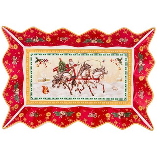 Блюдо 'Тройка' фигурное красное, 25 см 1