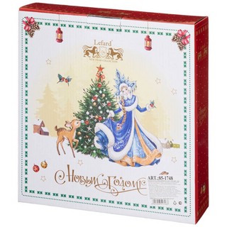 Менажница-елка 'Дед Мороз и Снегоурочка' 24 см, красная 2