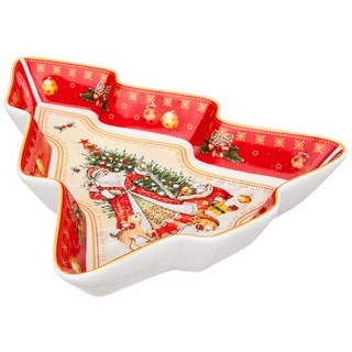 Блюдо-ёлка 'Дед Мороз' 25х21 см, красное 3