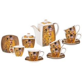 Чайный сервиз 'Поцелуй' (Г.Климт) на 6 песон, 14 предметов, золотой