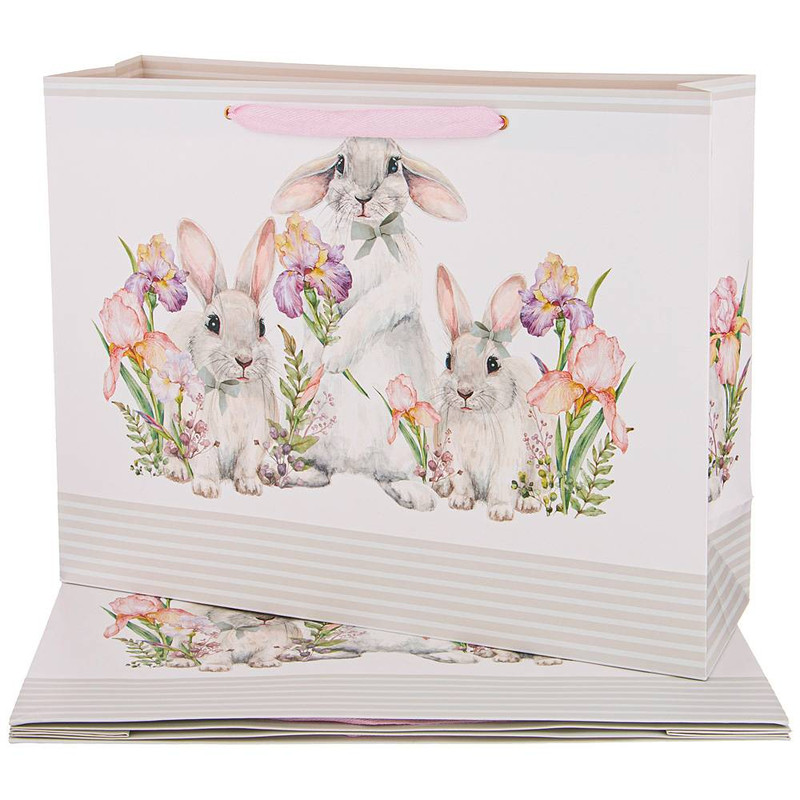 Пакет подарочный 'Ирисы' (Irises) Кролики, 46.5х35х14.5 см, Lefard