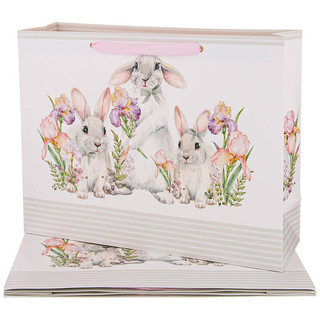 Пакет подарочный 'Ирисы' (Irises) Кролики, 46.5х35х14.5 см, Lefard