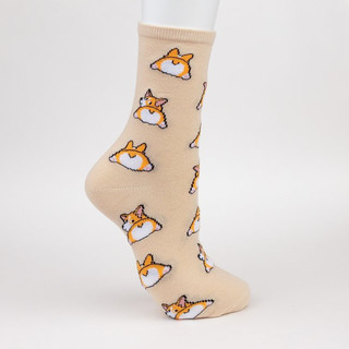 Носки 'Корги-релакс' беж, размер 35-39 5