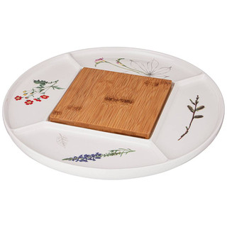 Менажница 'Meadow' 4 секции, с деревянной вставкой 1