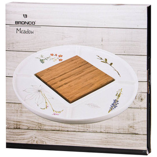 Менажница 'Meadow' 4 секции, с деревянной вставкой 2