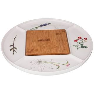 Менажница 'Meadow' 4 секции, с деревянной вставкой 3